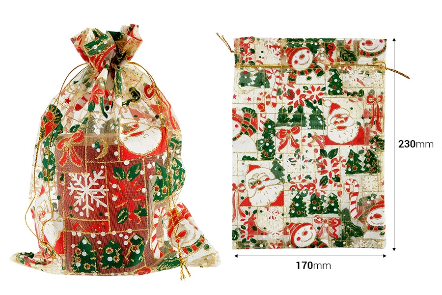 Božićna zlatna vrećica od tila 170x230 mm - 50 kom-dimenzije_slike