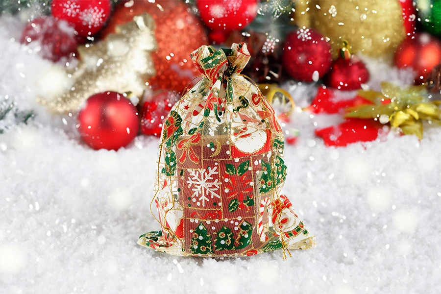 Božićna zlatna vrećica od tila 170x230 mm - 50 kom-grupa_slika