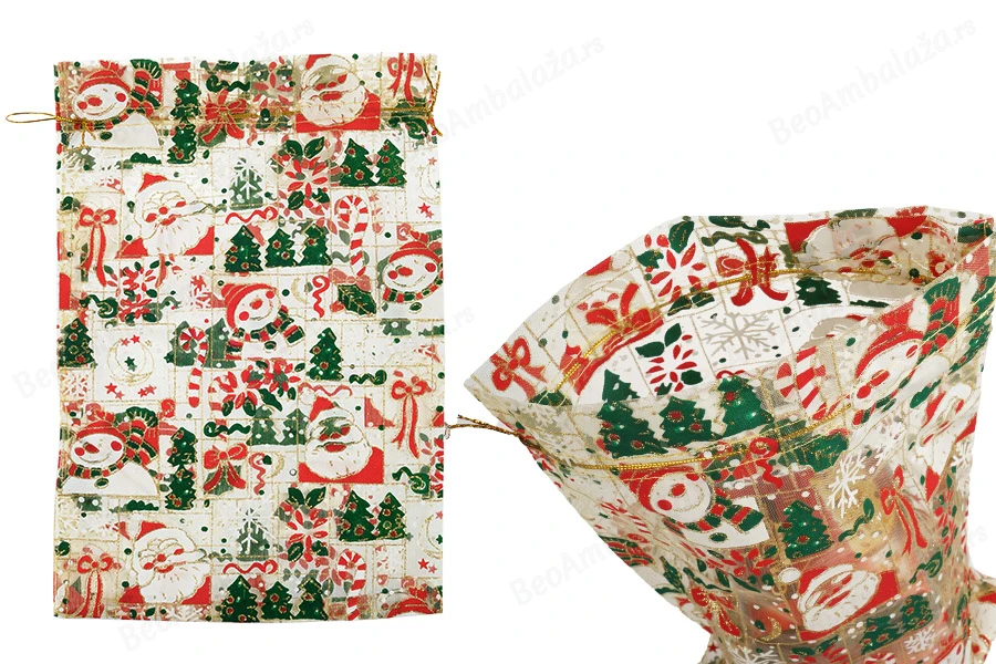 Božićna zlatna vrećica od tila 200x300 mm - 25 kom-slika_proizvoda