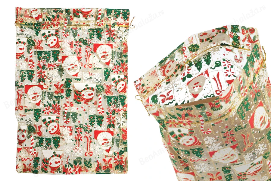 Božićna zlatna vrećica od tila 270x370 mm  - 25 kom-slika_proizvoda