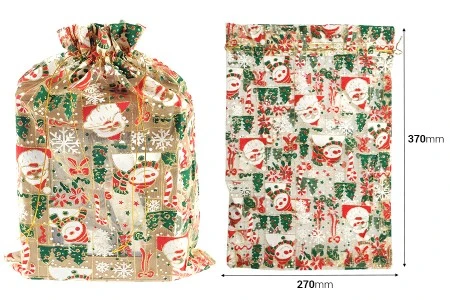 Božićna zlatna vrećica od tila 270x370 mm  - 25 kom-2