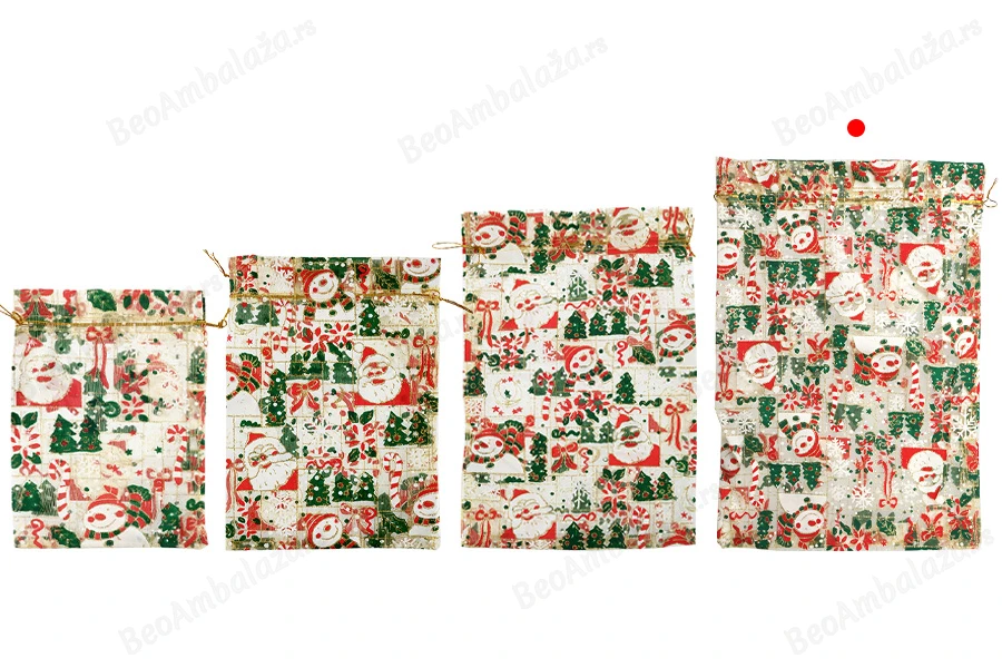 Božićna zlatna vrećica od tila 270x370 mm  - 25 kom-grupa_slika