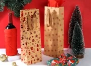 Božićna papirna kraft kesa za flašu vina 120x90x360 mm - 12 kom Božićna papirna kraft kesa za flašu vina 120x90x360 mm - 12 kom