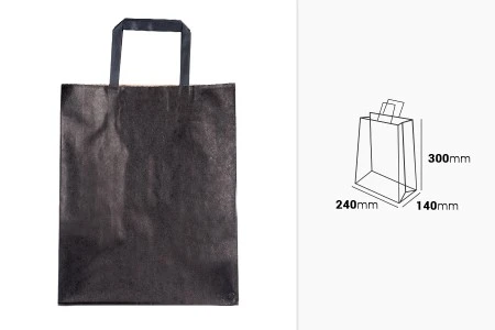 Papirna poklon kesa 240x140x300 mm u crnoj boji sa ručkom - 12 kom-2