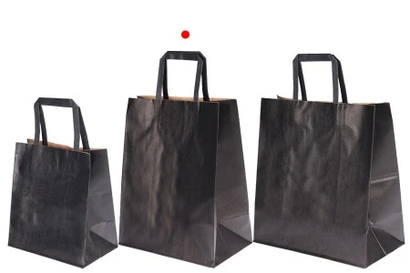 Papirna poklon kesa 240x140x300 mm u crnoj boji sa ručkom - 12 kom-5