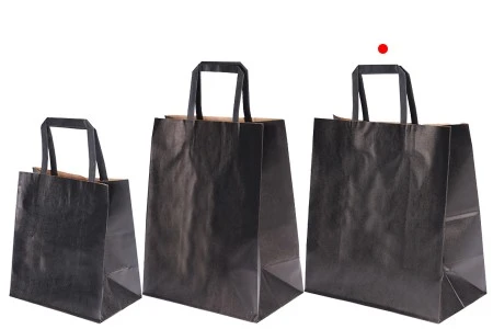 Papirna poklon kesa 280x150x300 mm u crnoj boji sa ručkom - 12 kom-5