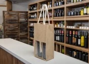 Ekološka torba za 2 vinske boce, sa ručkom i prozorom - 5 kom Ekološka torba za 2 vinske boce, sa ručkom i prozorom - 5 kom