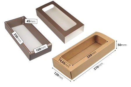 Kartonska kutija za pakovanje  270x120x50 mm na izvlačenje sa prozorom - 12 kom-3