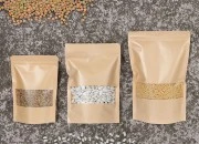 Kraft DoyPack kesice 180x40x260 mm sa zip zatvaranjem i prozorom, unutrašnjom i spoljašnjom providnom oblogom i sa mogućnošću termo zatvaranja