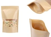 Kraft DoyPack kesice 200x50x295 mm sa zip zatvaranjem i prozorom, unutrašnjom i spoljašnjom providnom oblogom i sa mogućnošću termo zatvaranja - 100 kom Kraft DoyPack kesice 200x50x295 mm sa zip zatvaranjem i prozorom, unutrašnjom i spoljašnjom providnom oblogom i sa mogućnošću termo zatvaranja - 100 kom