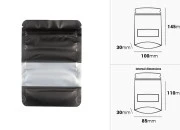 Aluminijumske DoyPack kesice sa zip zatvaranjem, prozorom i mogućnošću termo zatvaranja 100x30x145 mm – 100 kom