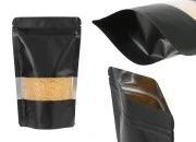 Aluminijumske DoyPack 120x40x195 mm kesice sa zip zatvaranjem, prozorom i mogućnošću termo zatvaranja   – 100 kom