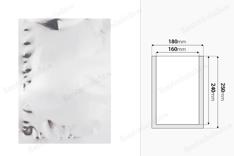 Aluminijumske kesice 180x250 mm sa mogućnošću termo zatvaranja – 100 kom-dimenzije_slike