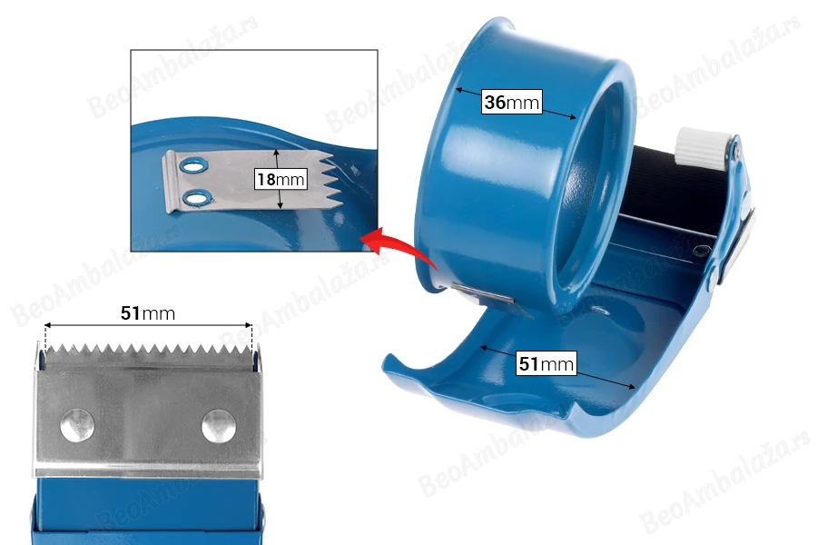 Dispenzer i sekač trake za pakovanje-dimenzije_slike