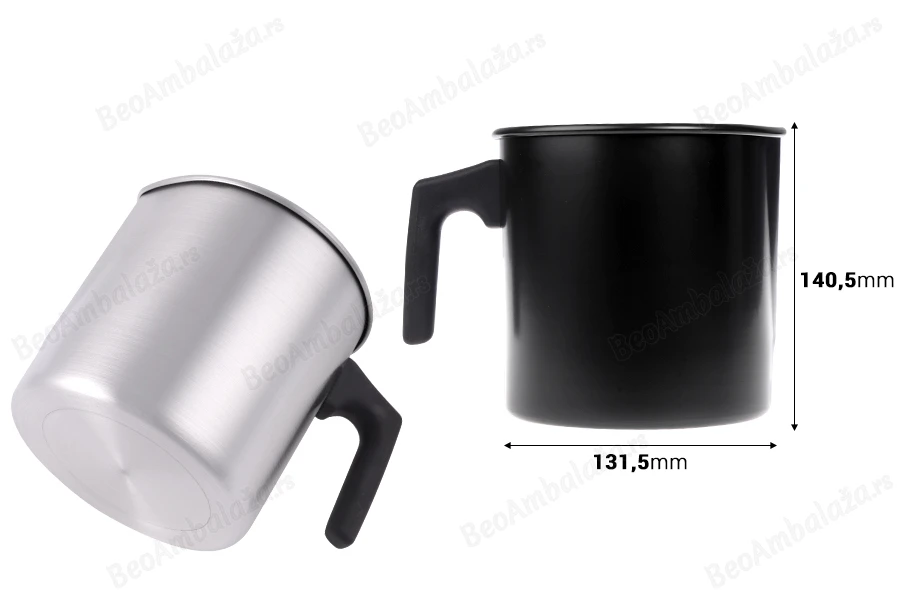 Aluminijumski bokal 1800mL u crnoj ili srebrnoj boji sa drškom-dimenzije_slike