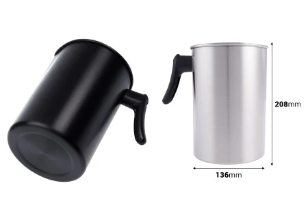 Aluminijumski bokal 3000mL u crnoj ili srebrnoj boji sa drškom-2