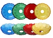 Dekorativna staklena ploča 118x34 mm sa rupom u sredini (26 mm) za sveće, više boja