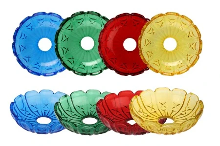 Dekorativna staklena ploča 118x34 mm sa rupom u sredini (26 mm) za sveće, više boja-1