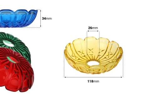 Dekorativna staklena ploča 118x34 mm sa rupom u sredini (26 mm) za sveće, više boja-2