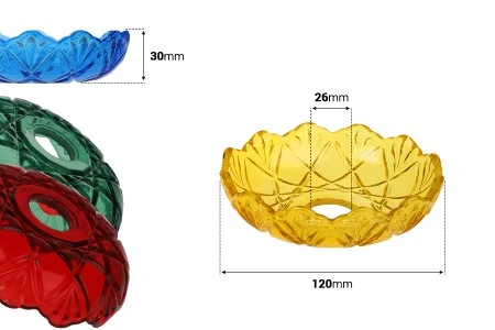 Dekorativna staklena ploča 120x30 mm sa rupom u sredini (26 mm) za sveće, više boja-2