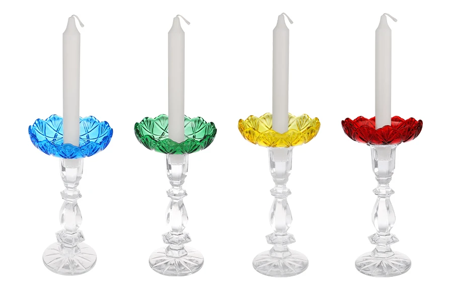 Dekorativna staklena ploča 120x30 mm sa rupom u sredini (26 mm) za sveće, više boja-grupa_slika