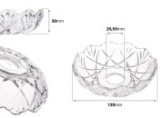 Dekorativna staklena ploča 120x30 mm sa rupom u sredini (26 mm) za sveće i lustere