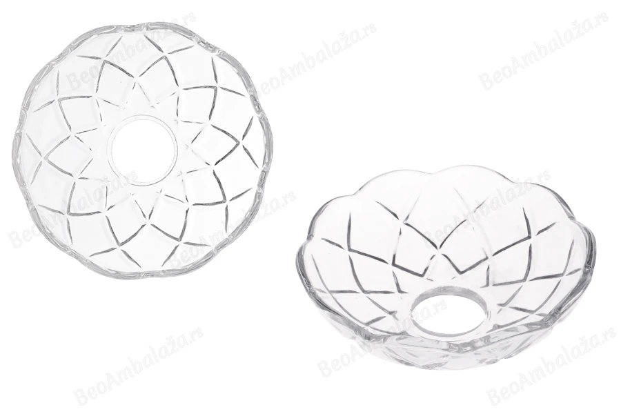 Dekorativna staklena ploča 100x30 mm sa rupom u sredini (26 mm) za sveće i lustere-slika_proizvoda