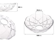 Dekorativna staklena ploča 100x30 mm sa rupom u sredini (26 mm) za sveće i lustere Dekorativna staklena ploča 100x30 mm sa rupom u sredini (26 mm) za sveće i lustere