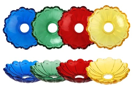Dekorativna staklena ploča 110x26 mm sa rupom u sredini (26 mm) za sveće, više boja-1