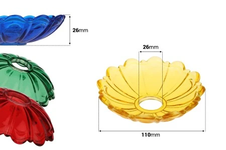 Dekorativna staklena ploča 110x26 mm sa rupom u sredini (26 mm) za sveće, više boja-2