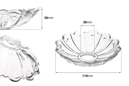 Dekorativna staklena ploča 110x26 mm sa rupom u sredini (26 mm) za sveće i lustere-2