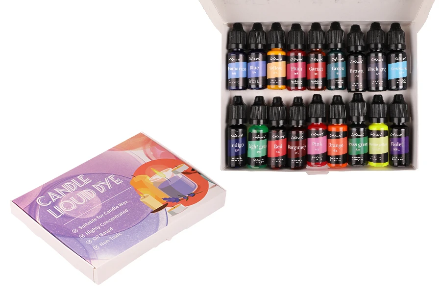 Set od 18 tečnih boja 10mL za vosak Set od 18 tečnih boja 10mL za vosak