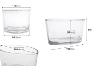 Staklena posuda 800mL u obliku gondole za sveće Staklena posuda 800mL u obliku gondole za sveće