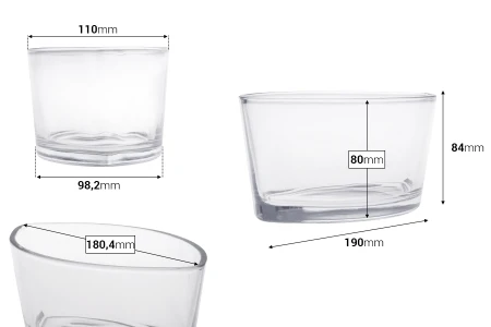 Staklena posuda 800mL u obliku gondole za sveće-2