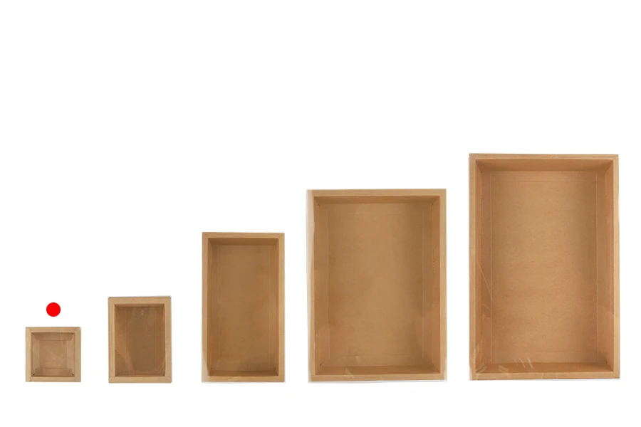 Kartonska kutija (300gsm) za pakovanje 85x85x30 mm na izvlačenje sa providnim spoljašnjim delom, bele ili kraft boje - 12 kom-grupa_slika