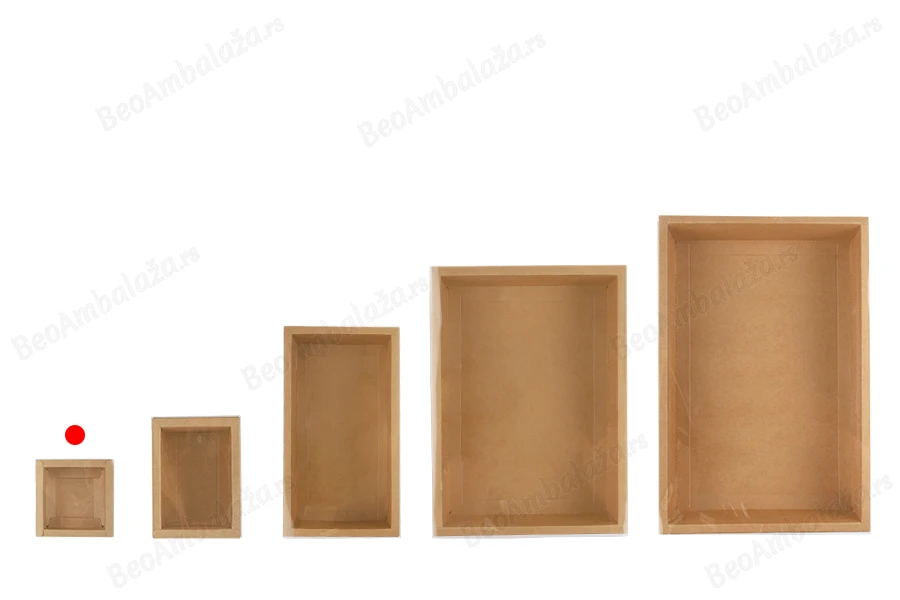 Kartonska kutija (300gsm) za pakovanje 85x85x30 mm na izvlačenje sa providnim spoljašnjim delom, bele ili kraft boje - 12 kom-grupa_slika