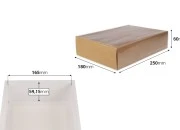 Kartonska kutija (300gsm) za pakovanje 250x60x180 mm na izvlačenje sa providnim spoljašnjim delom, bele ili kraft boje - 12 kom