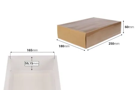 Kartonska kutija (300gsm) za pakovanje 250x60x180 mm na izvlačenje sa providnim spoljašnjim delom, bele ili kraft boje - 12 kom-2