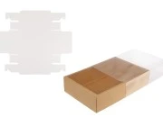 Kartonska kutija (300gsm) za pakovanje 250x60x180 mm na izvlačenje sa providnim spoljašnjim delom, bele ili kraft boje - 12 kom
