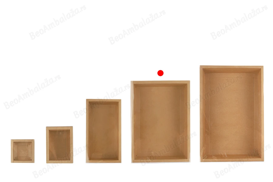 Kartonska kutija (300gsm) za pakovanje 250x60x180 mm na izvlačenje sa providnim spoljašnjim delom, bele ili kraft boje - 12 kom-grupa_slika