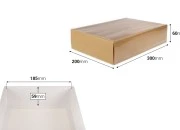 Kartonska kutija (300gsm) za pakovanje 300x60x200 mm na izvlačenje sa providnim spoljašnjim delom, bele ili kraft boje - 12 kom