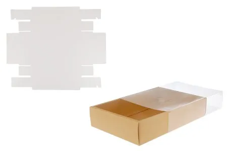 Kartonska kutija (300gsm) za pakovanje 300x60x200 mm na izvlačenje sa providnim spoljašnjim delom, bele ili kraft boje - 12 kom-5