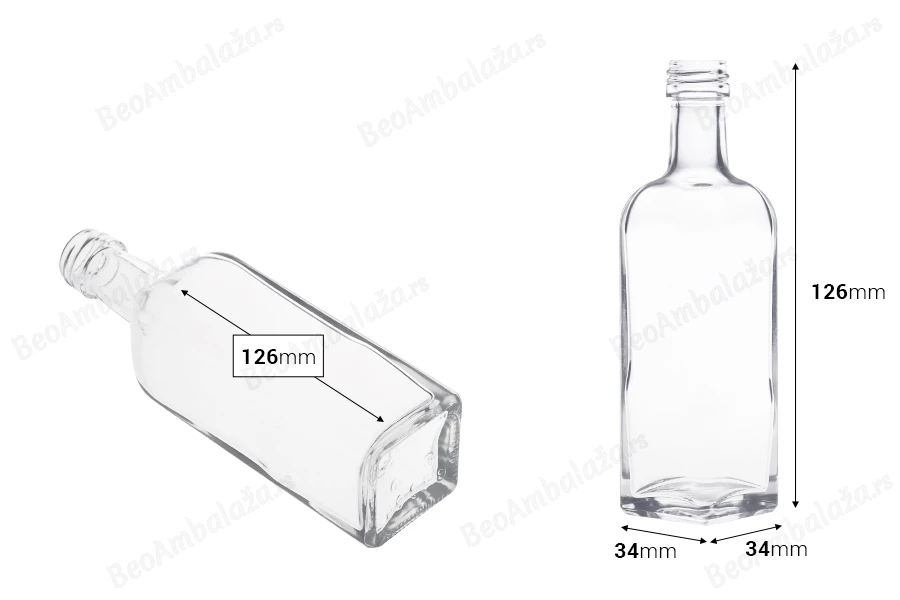 Staklena četvrtasta flašica za ulje 60mL, Marasca* (PP 18)-dimenzije_slike