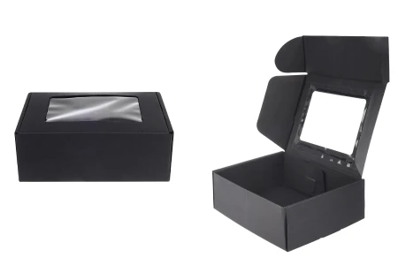 Crna kutija za pakovanje od kraft papira sa prozorom 170x130x60 mm - 20 kom-1