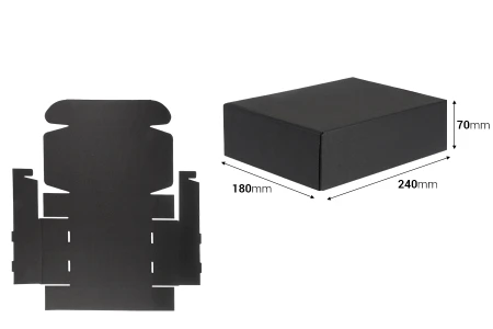 Crna kutija za pakovanje od kraft papira bez prozora 240x180x70 mm - 20 kom-2