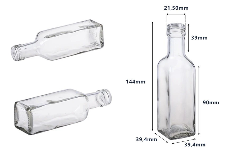 Četvrtasta flaša 100mL Marasca PP24-dimenzije_slike