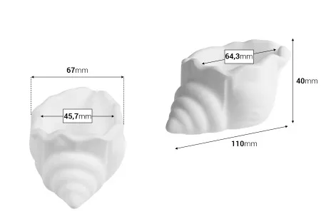 Gipsana dekorativna školjka 110x40 mm za sveću-2