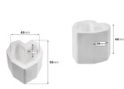 Gipsano dekorativno srce 44x50 mm za sveću Gipsano dekorativno srce 44x50 mm za sveću