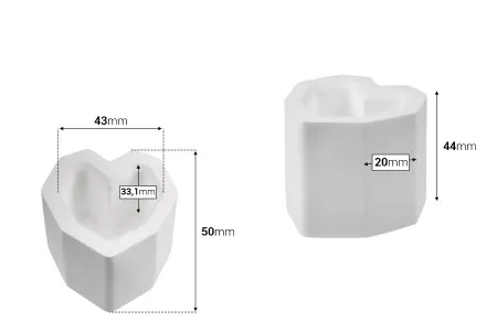 Gipsano dekorativno srce 44x50 mm za sveću-2