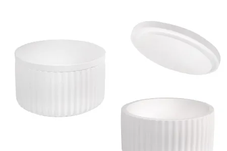 Gipsana posuda 103x60 mm sa poklopcem za sveću-1